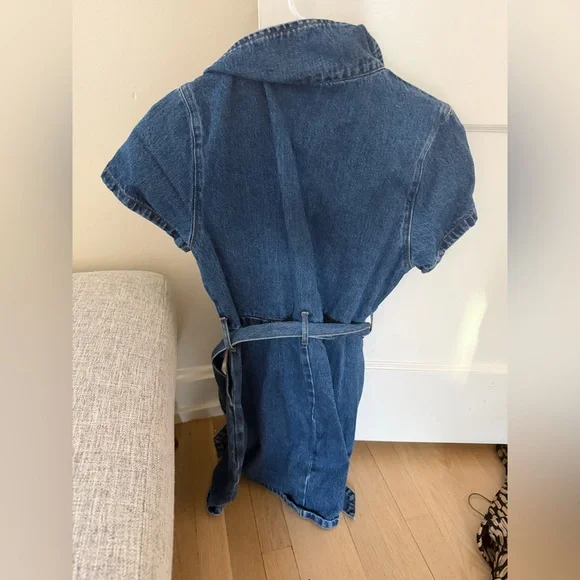 Showpo nandini mini dress denim tie - Picture 4 of 4